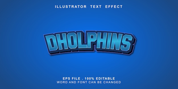 efecto de texto editable dholphins