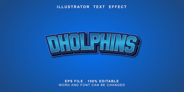 Efecto de texto editable dholphins