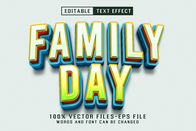 Efecto de texto editable para el Día de la Familia