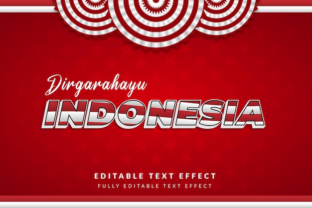 Efecto de texto editable día de la independencia de indonesia