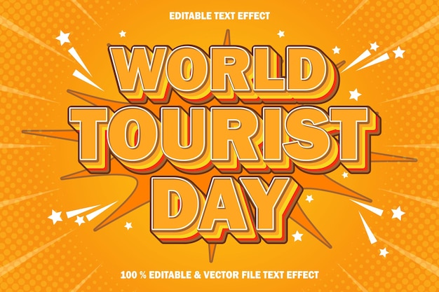 Efecto de texto editable del día mundial del turismo