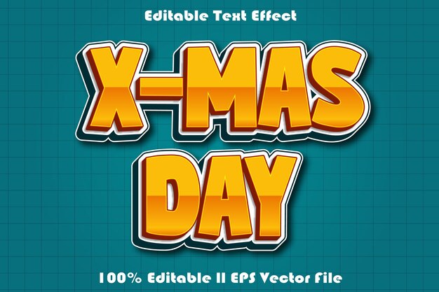 Efecto de texto editable del día de Navidad