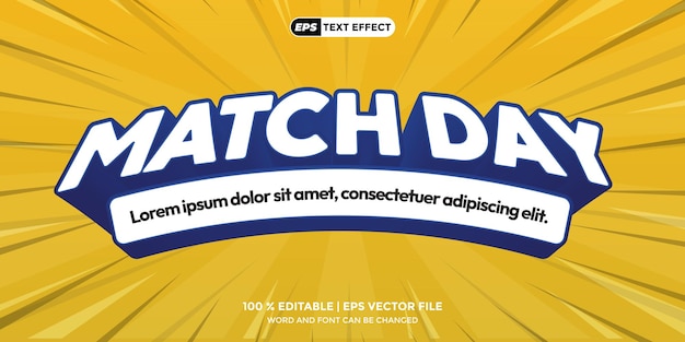 Efecto de texto editable Día del partido