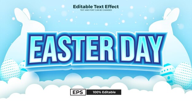 Vector efecto de texto editable del día de pascua en estilo de tendencia moderna