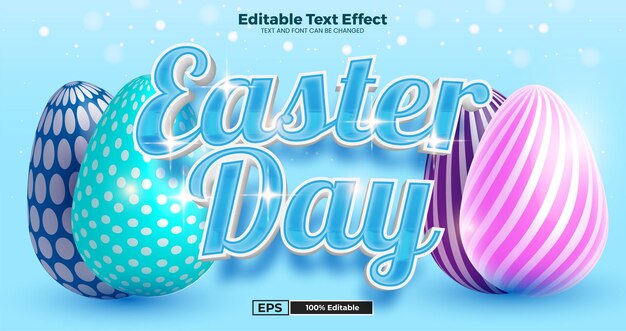 Efecto de texto editable del día de pascua en estilo de tendencia moderna