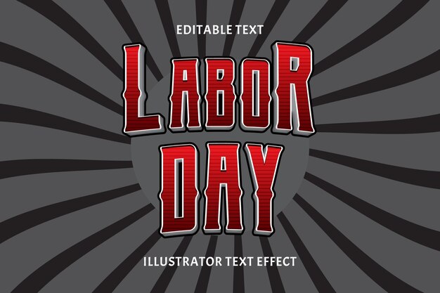 Efecto de texto editable del día del trabajo