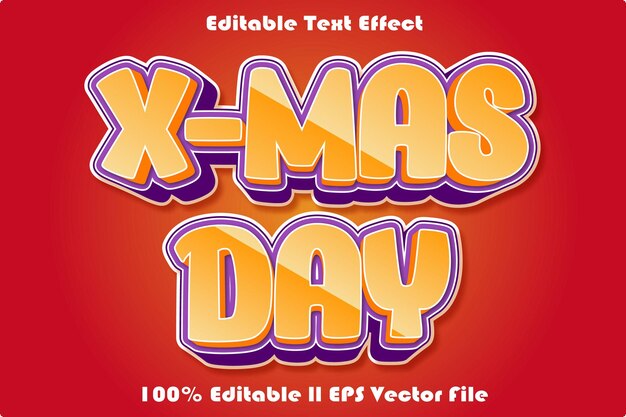 Efecto de texto editable para el día de XMas