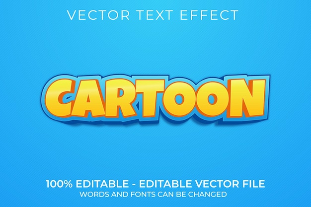 Efecto de texto editable de dibujos animados 3d