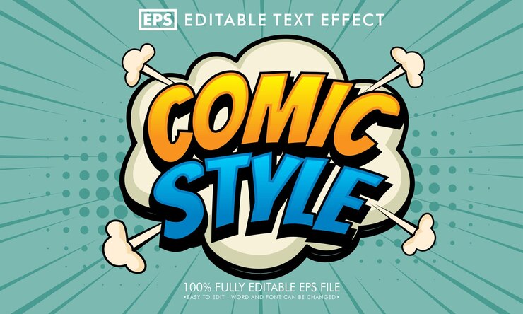 Vector efecto de texto editable de dibujos animados en estilo cómic