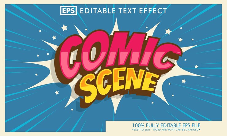 Vector efecto de texto editable de dibujos animados en estilo cómic
