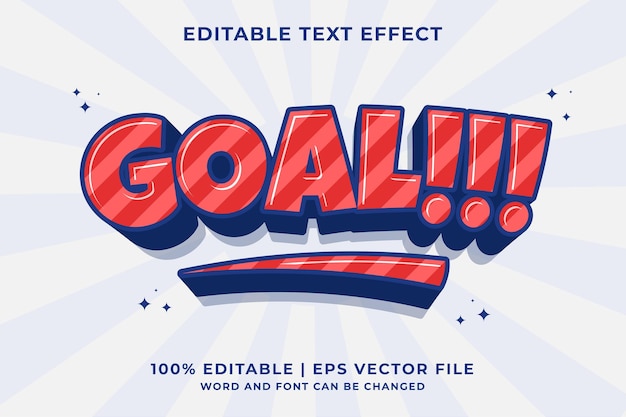 Vector efecto de texto editable de dibujos animados de objetivo 3d vector premium
