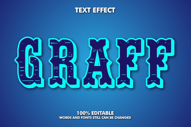 Efecto de texto editable de dibujos animados de tipografía 3D en negrita moderna