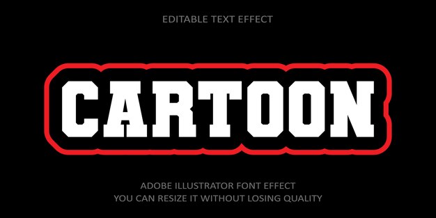 Efecto de texto editable de dibujos animados