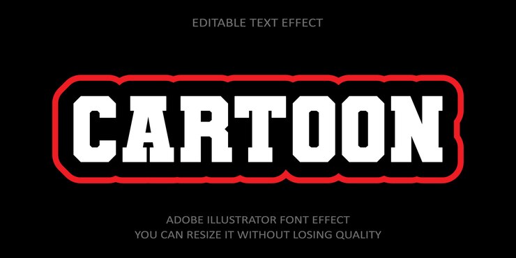 Vector efecto de texto editable de dibujos animados