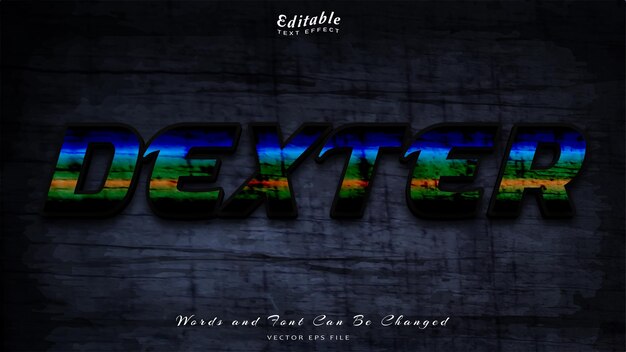 efecto de texto editable diestro