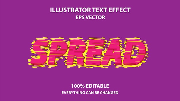 Vector efecto de texto editable difusión