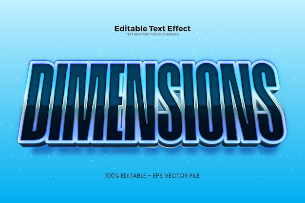 Efecto de texto editable de dimensiones en estilo de tendencia moderna