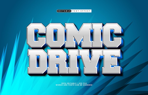 efecto de texto editable de disco cómico con un estilo de texto de velocidad y dibujos animados