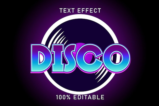 Efecto de texto editable disco