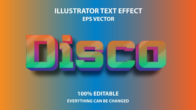 EFECTO DE TEXTO EDITABLE DISCO