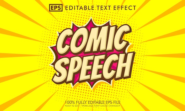 Efecto de texto editable de discurso cómico