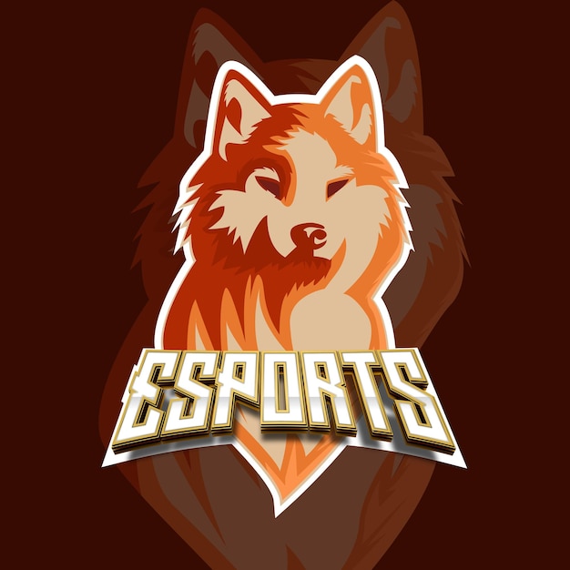 Efecto de texto editable del diseño del logotipo fox esport