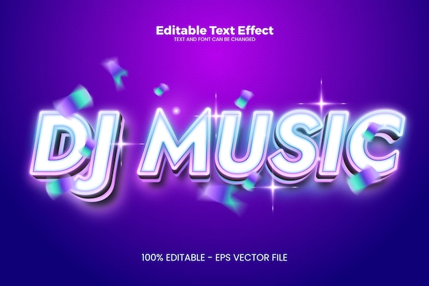 Efecto de texto editable Dj Music en estilo de tendencia moderna