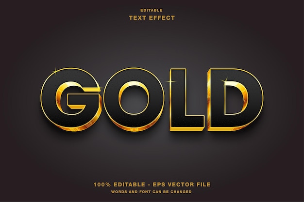 Efecto de texto editable dorado 3d en negrita