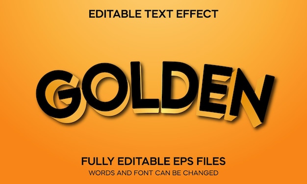 Efecto de texto editable dorado 3d