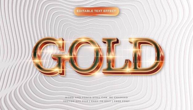 Efecto de texto editable dorado brillante