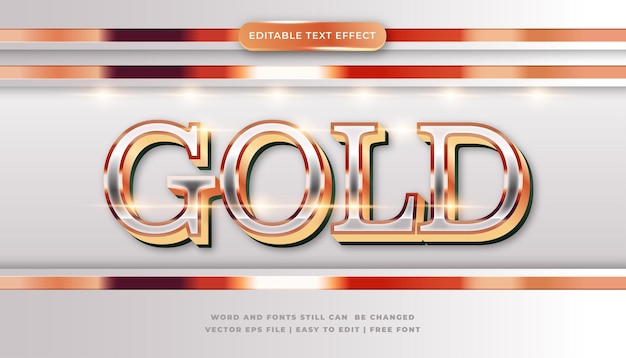 Efecto de texto editable dorado brillante