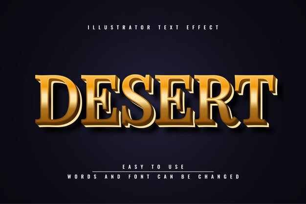 Efecto de texto editable dorado - Desierto