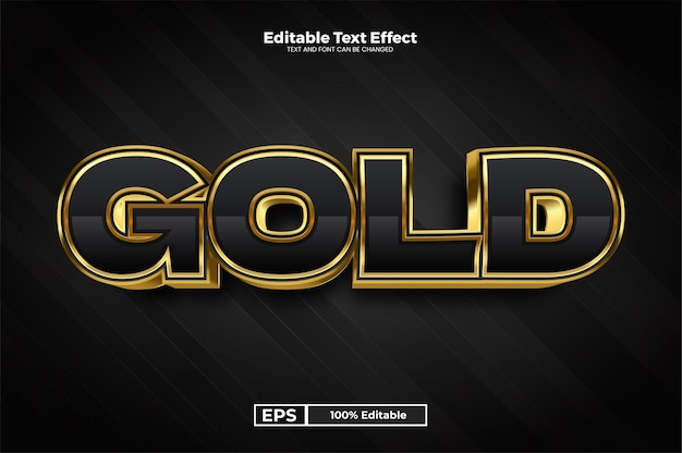 Efecto de texto editable dorado en estilo de tendencia moderna.