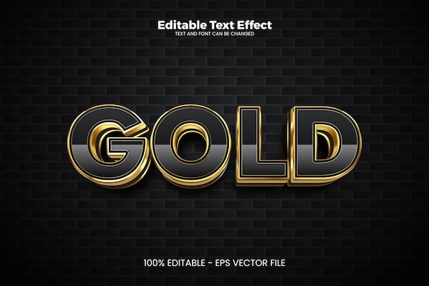 Efecto de texto editable dorado en estilo de tendencia moderna.