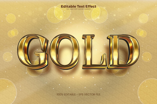 Efecto de texto editable dorado en estilo de tendencia moderna.