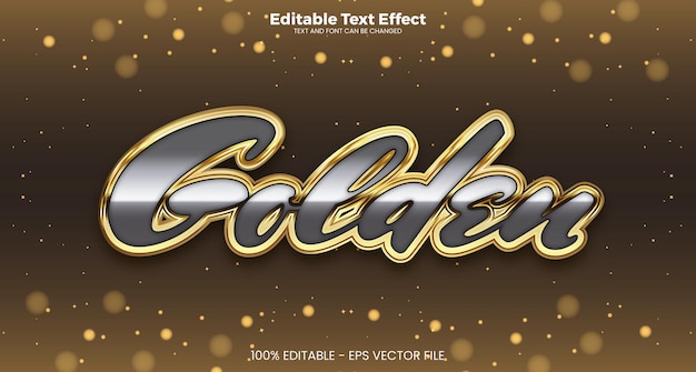 Efecto de texto editable dorado en el estilo de la tendencia moderna