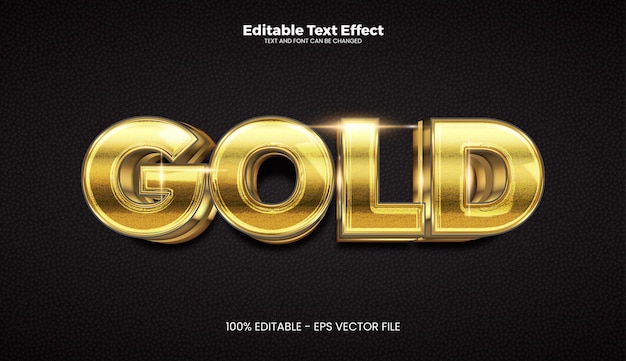 Efecto de texto editable dorado en estilo de tendencia moderna.