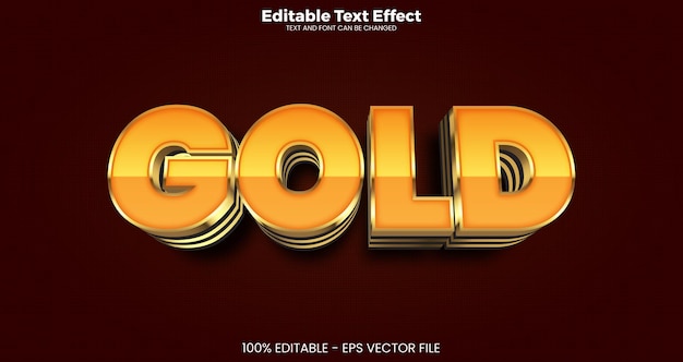 Efecto de texto editable dorado en estilo de tendencia moderna.