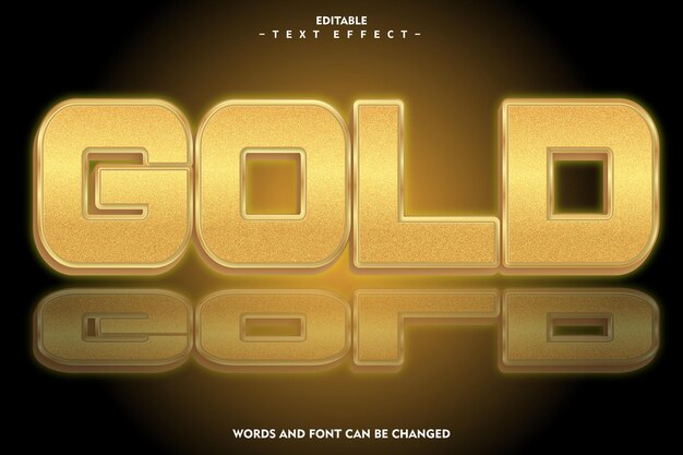 Efecto de texto editable dorado Relieve 3D Estilo de lujo