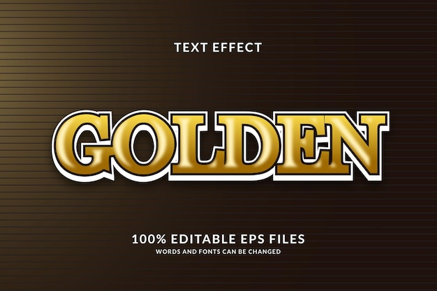 Efecto de texto editable dorado retro