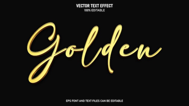 Efecto de texto editable dorado