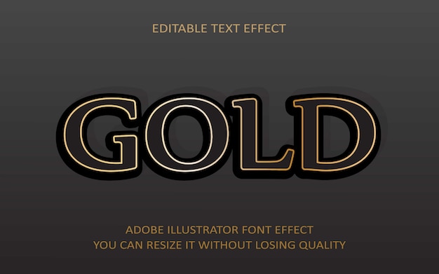 Efecto de texto editable dorado