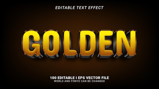 Efecto de texto editable dorado