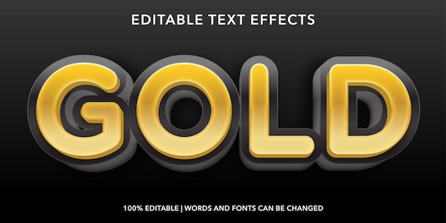 Efecto de texto editable dorado