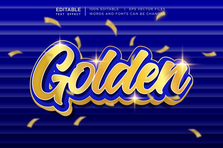 Vector efecto de texto editable dorado