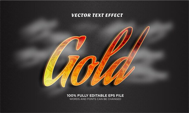 Vector efecto de texto editable dorado