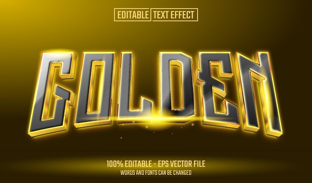 efecto de texto editable dorado