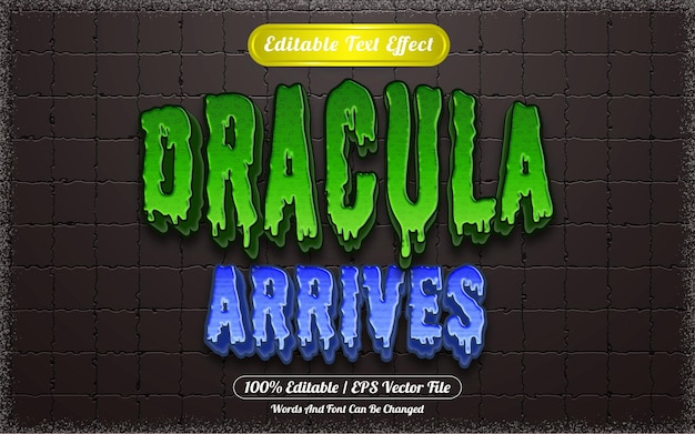 Efecto de texto editable drácula llega con temática de halloween