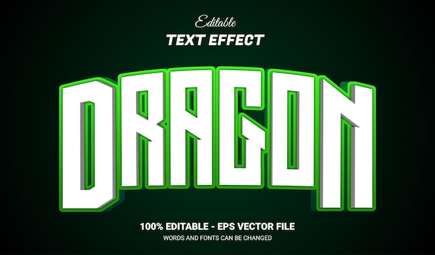 Vector efecto de texto editable dragon esport