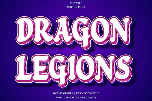 Efecto de texto editable del dragón Estilo de gradiente en relieve